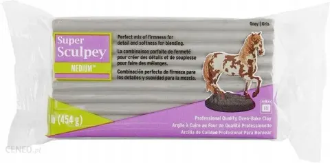 Glina masa modelarska polimerowa Super Sculpey szara 454g Green Stuff World