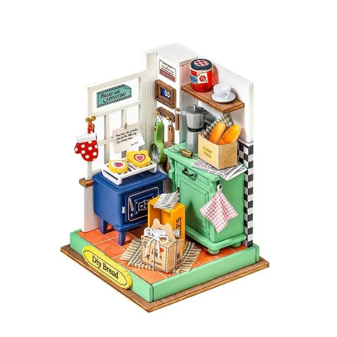 drewniany mini piekarnia domek DIY model 3D Robotime