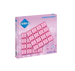 COBLO, magnetyczne klocki konstrukcyjne 2 płyty 30 x 30 cm różowe