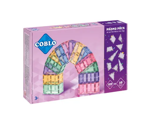 COBLO, magnetyczne klocki konstrukcyjne pastel 100 elem. + 10 brokat GRATIS EDYCJA LIMITOWANA