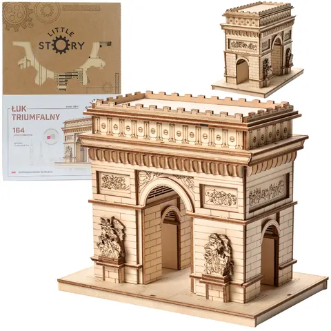 Drewniane Puzzle Model 3D składany Łuk Triumfalny Little Story