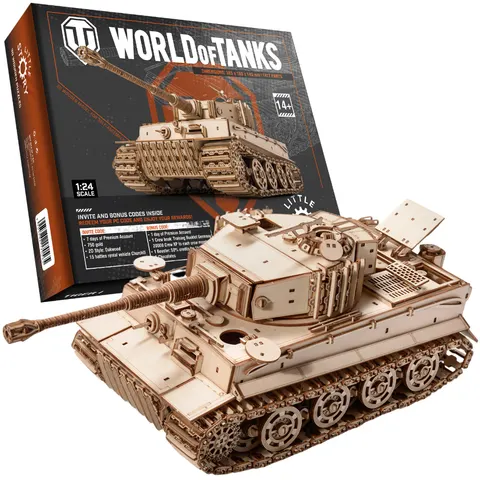 Drewniane Puzzle Model 3D składany Czołg Tiger M1 Little Story
