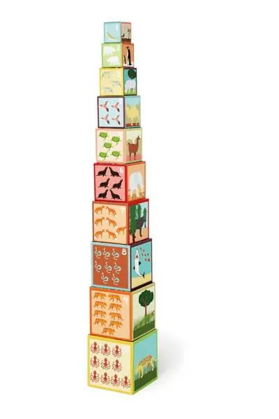 Scratch, 2 w 1 Piramida edukacyjna i Quiz puzzle z okienkiem - Zwierzęta 10 el.