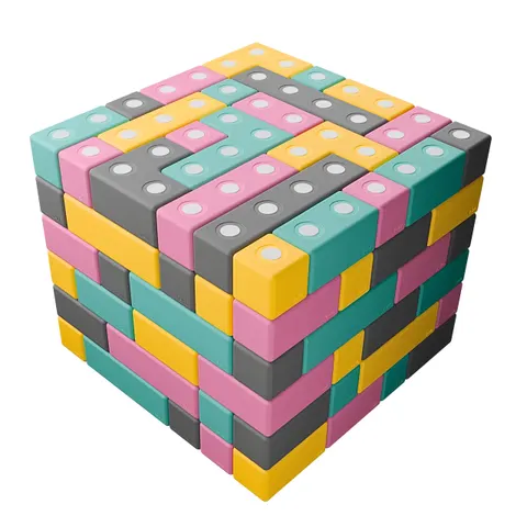 150 klocków Klocki magnetyczne piankowe Tuki Zestaw Builder