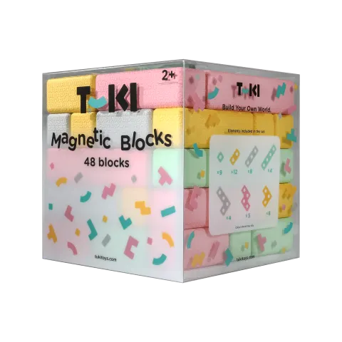 Piankowe Klocki Magnetyczne TUKI REGULAR 48 elementów kształty