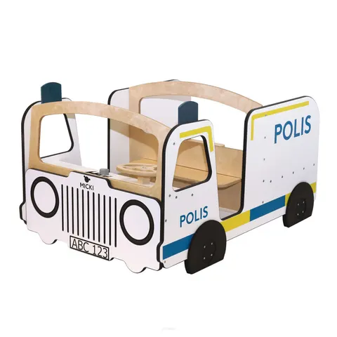 Micki drewniany duży radiowóz policyjny mebel auto policja wyposażenie