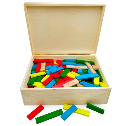 Drewniane klocki WABI Planks 8+12 cm 200 el. Edu B0x