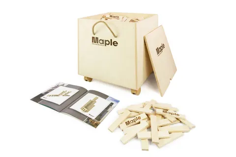 Maple skrzynia 1000 klocków drewnianych klon