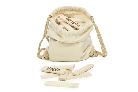 Maple Ecobag 100 klocków drewnianych klon w torbie
