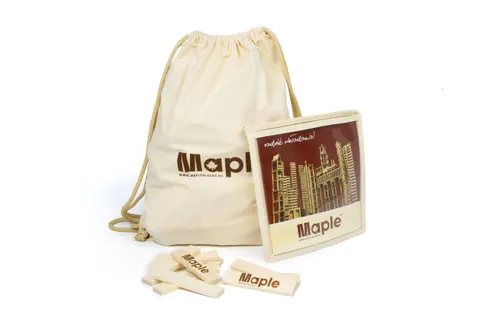 Maple Ecobag 300 klocków drewnianych klon w plecako-worku