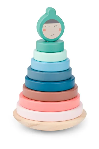BS Toys, drewniania układanka sorter - wieża balansująca