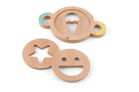 BS Toys, zestaw drewnianych foremek do piasku