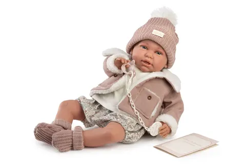 Lalka Daniela Mi Primer Reborn w futerku Antonio Juan 81399