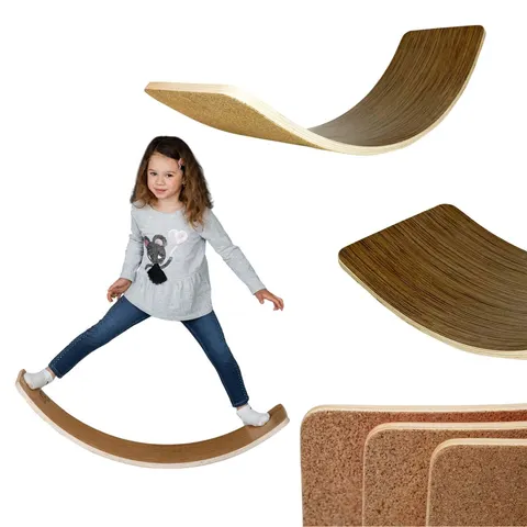 deska do balansowania korkowa teak duża