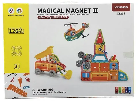 Klocki magnetyczne - Magical Magnet Pojazdy i konstrukcje 6w1 126 el.