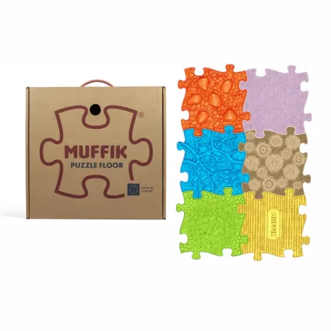Muffik Baby Set 6 miękkich mat sensorycznych dla niemowląt 0+