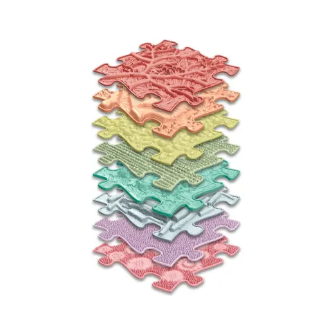 Muffik Tęcza Pastel – maty sensoryczne 8 elementów, ścieżka, 12 msc+