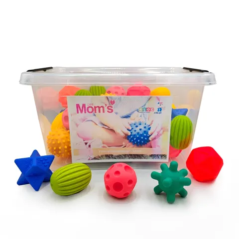 Sensoryczne piłeczki edukacyjne 45 elementów 0+ Mom’s Care