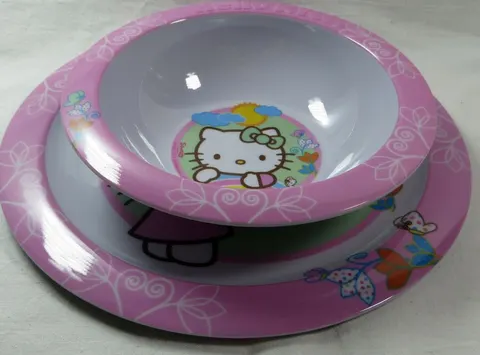 Komplet dla dziecka talerz + miska Hello Kitty jasny róż