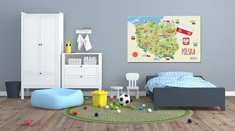 Naklejka ścienna MAPA edukacyjna Polski / Europy 2 rodzaje Tuloko