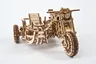 Motor Scrambler z bocznym wózkiem model mechaniczny do składania 380 el. Ugears