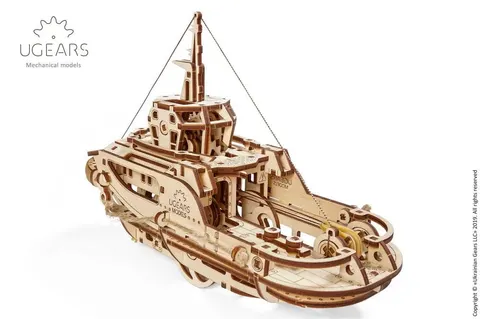 Statek holownik model mechaniczny do składania 169 el. Ugears