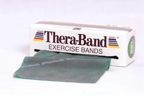Taśma lateksowa Thera Band 2,5 m zielona opór mocny
