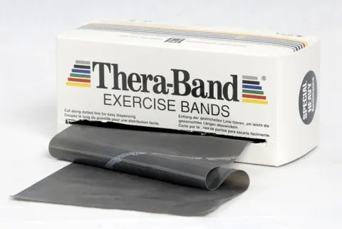 Taśma lateksowa Thera Band 5,5 m czarna - opór specjalnie mocny