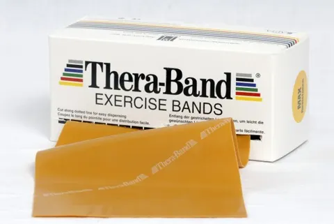 Taśma lateksowa Thera Band 5,5 m złota - opór max. mocny