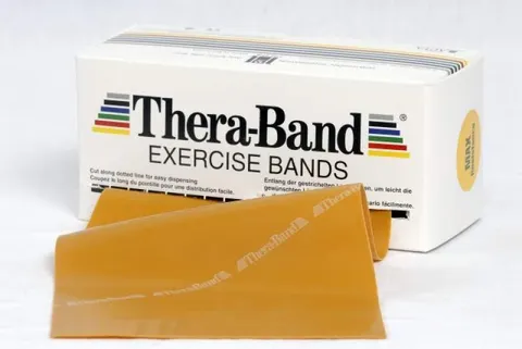 Taśma lateksowa Thera Band 1,5 m złota - opór max. mocny