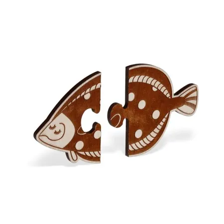 Drewniane puzzle dwuelementowe "Ryba"