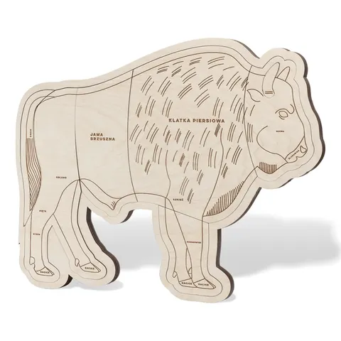 Drewniane puzzle edukacyjne "Anatomia żubra"
