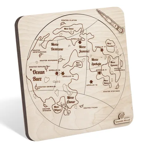 Drewniane puzzle edukacyjne "Budowa księżyca"