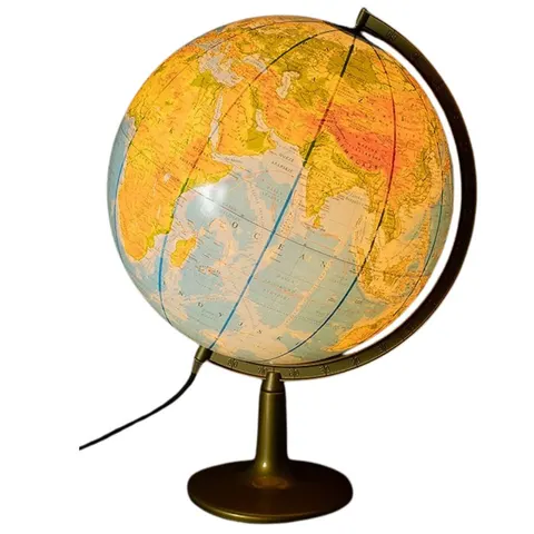 Duży globus fizyczny 42 cm podświetlany
