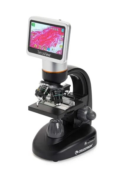 Szkolny mikroskop cyfrowy TetraView LCD 4,3" (40x-1600x)
