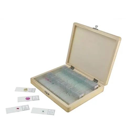 Zestaw 100 preparatów mikroskopowych (biologia, histologia)