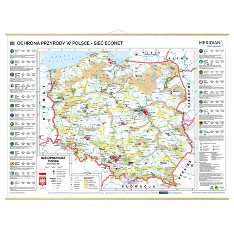 Ochrona przyrody i sieć ECONET – Mapa ścienna Polski