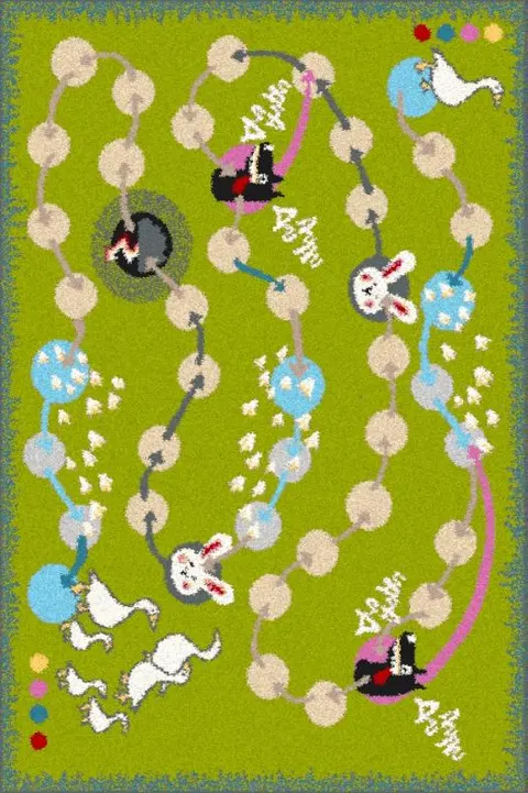 Dywan edukacyjny MYK limonkowy – gra planszowa (133x180 cm)