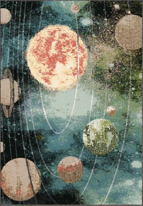 Dywan edukacyjny SONCE lazurowy z kosmosem i planetami (różne rozmiary)