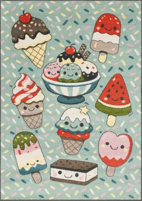 Pastelowy dywan dziecięcy BONBON miętowy w lody (różne rozmiary)