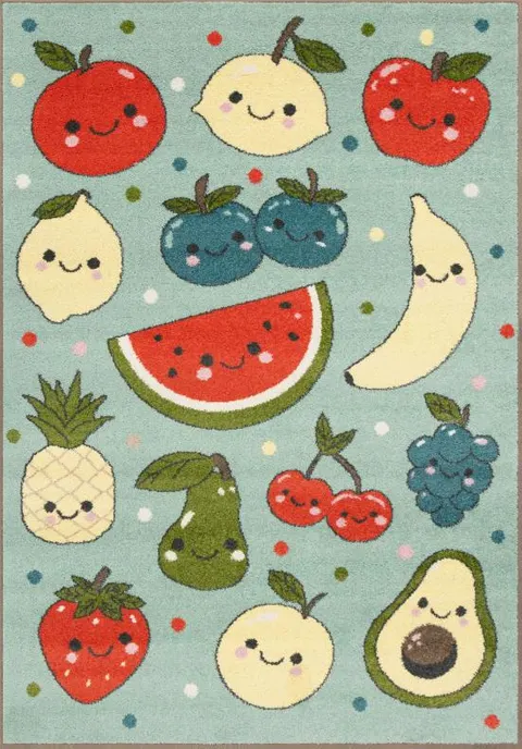 Dywan dziecięcy FRUITS miętowy w owoce (różne rozmiary)