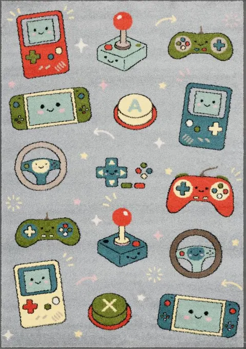 Dywan tematyczny GAME jasnoszary w gry elektroniczne (różne rozmiary)