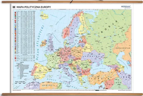 Ścienna mapa polityczna Europy do szkoły