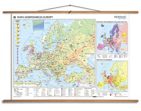 Ścienna mapa gospodarcza Europy do szkoły