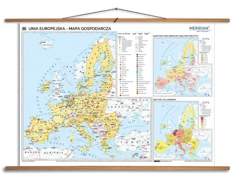 Ścienna mapa gospodarcza Unii Europejskiej do szkoły