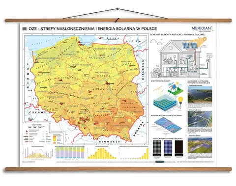 Ścienna mapa OZE: strefy nasłonecznienia i fotowoltaika w Polsce