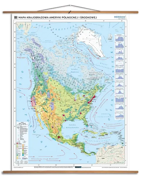 Ścienna mapa krajobrazowa Ameryki Północnej i Środkowej do szkoły