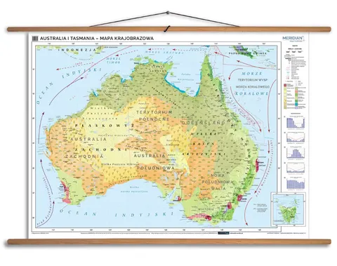 Ścienna mapa krajobrazowa Australii do szkoły