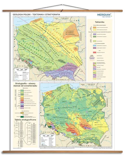 Geologia Polski – tektonika i stratygrafia Mapa ścienna do szkoły