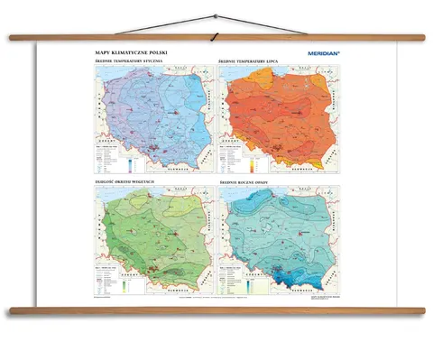 Mapy klimatyczne Polski - Mapa ścienna do szkoły